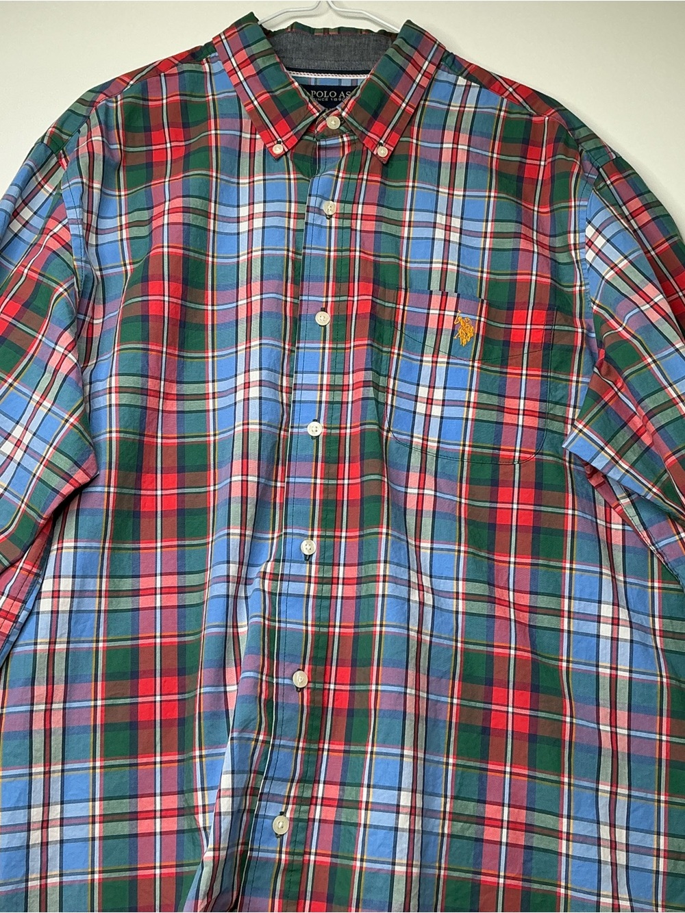 U.S. Polo Assn. Shirt Men's Button Down Woven XL Multicolor Plaid Preowned